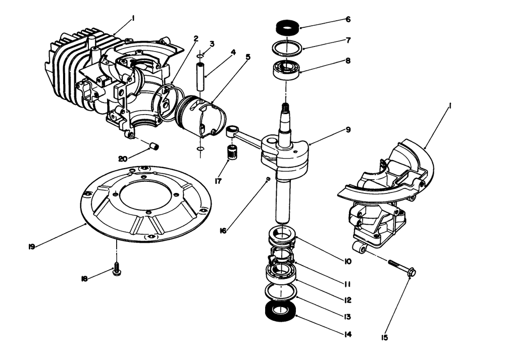 Crankshaft Assembly (Model No. 47pn2-3) Diagram and Parts List for 22040 3900001 - 3999999 Toro Lawn Mower