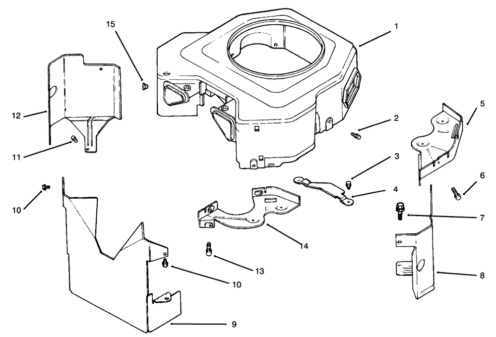 Blower Housing & Baffles Diagram and Parts List for 30191 590001 - 599999 Toro Lawn Tractor Accessories