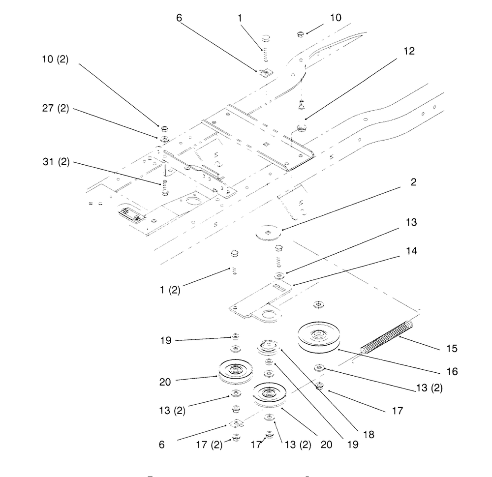 Hydro Drive Components Diagram and Parts List for 72042 5900001 - 5900796 Toro Lawn Tractor