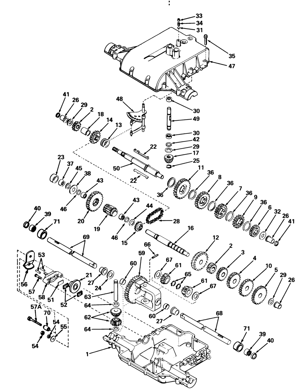 Peerless Transaxle Model 801 A Diagram and Parts List for 57356 9000001 - 9999999 Toro Lawn Tractor
