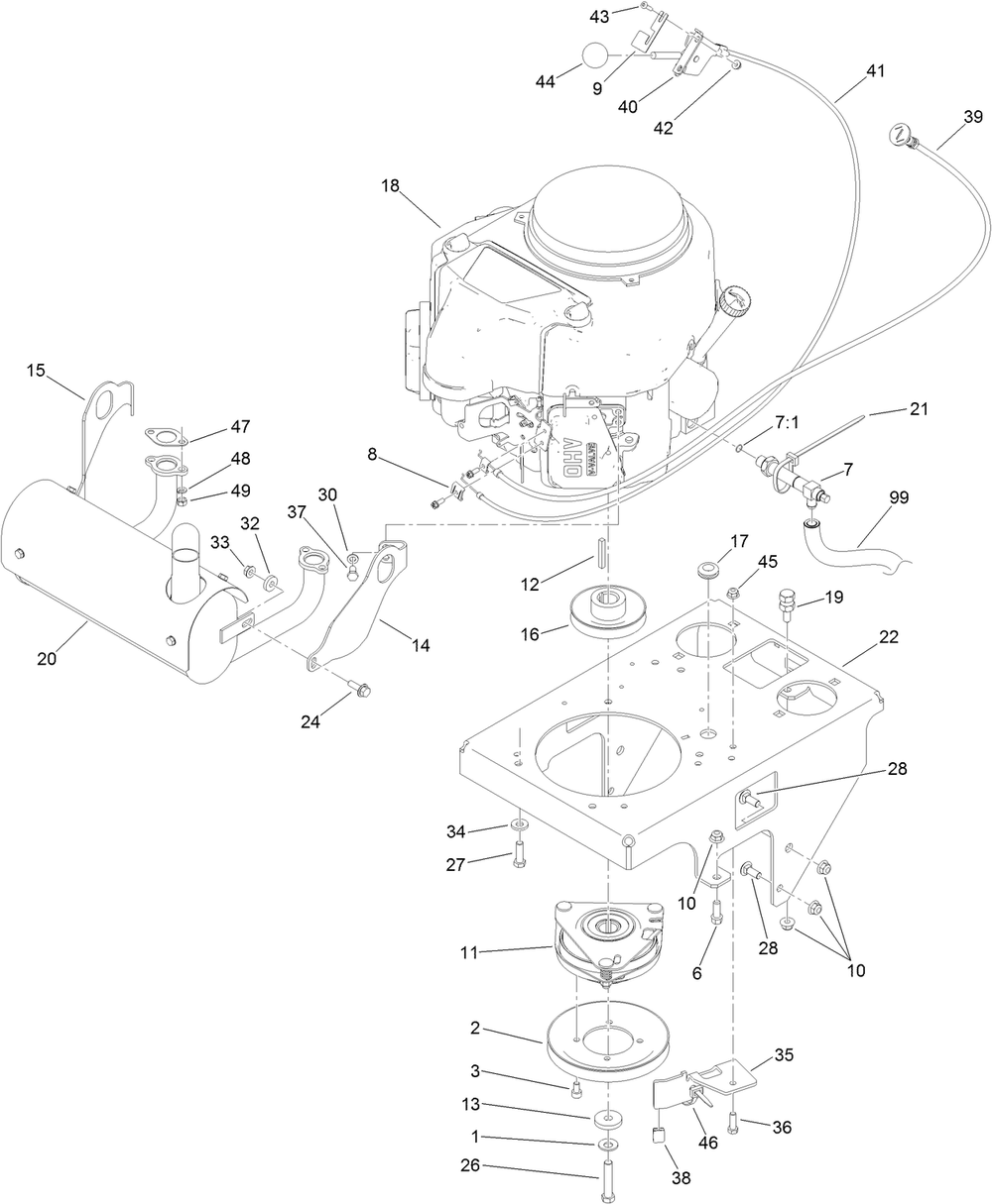 Engine Assembly Diagram and Parts List for 74534TE (314000001-314999999)(2014) Toro Lawn Mower