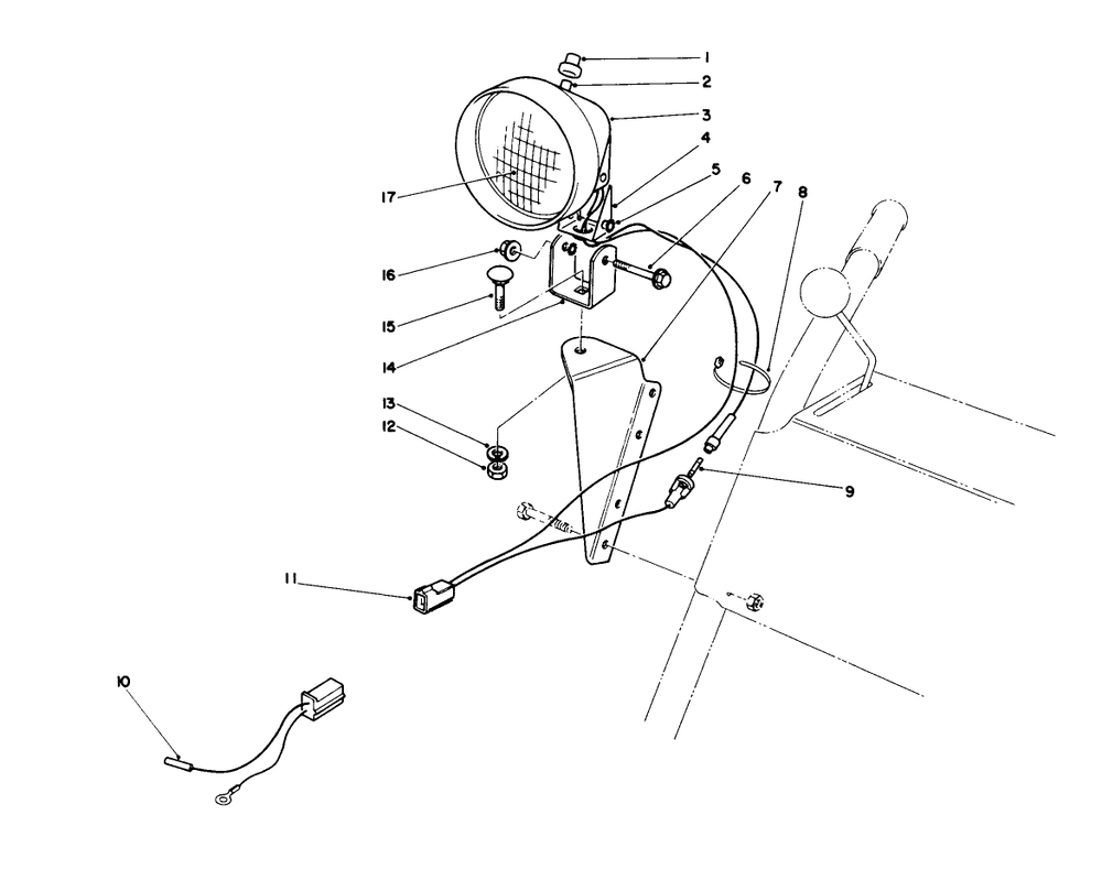 Light Kit No. 54-9820 (Optional) Diagram and Parts List for 38150 7000001 - 7999999 Toro Snow Blower