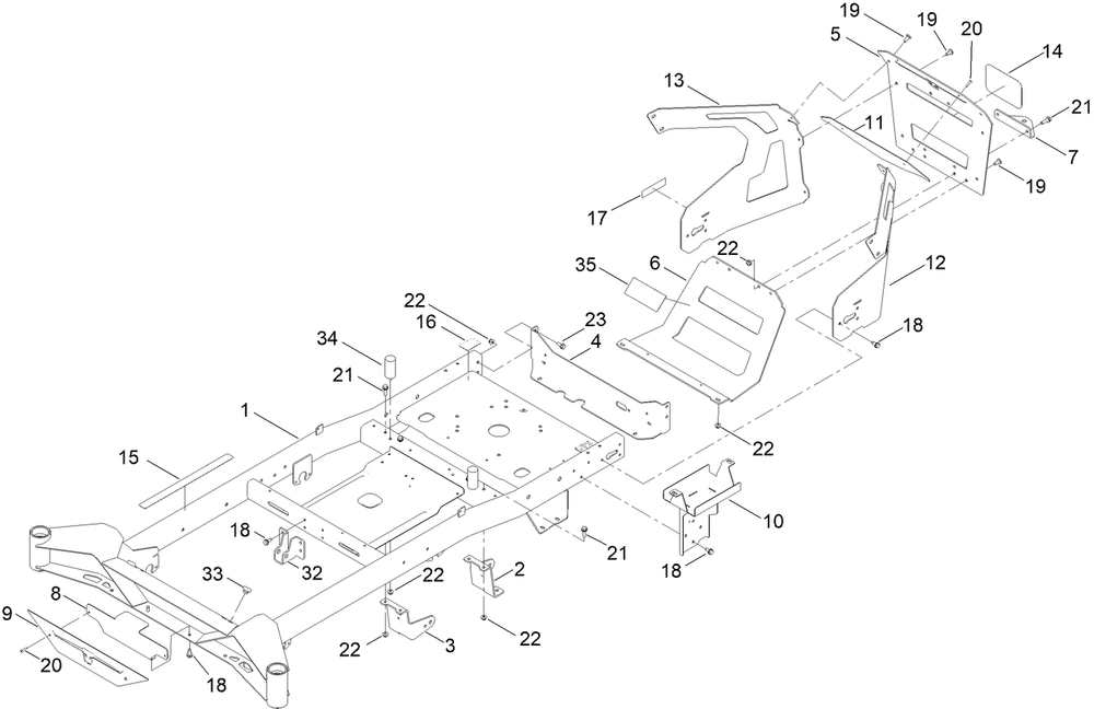 Frame Assembly Diagram and Parts List for 76530 417116866 - 417309999 Toro Lawn Tractor