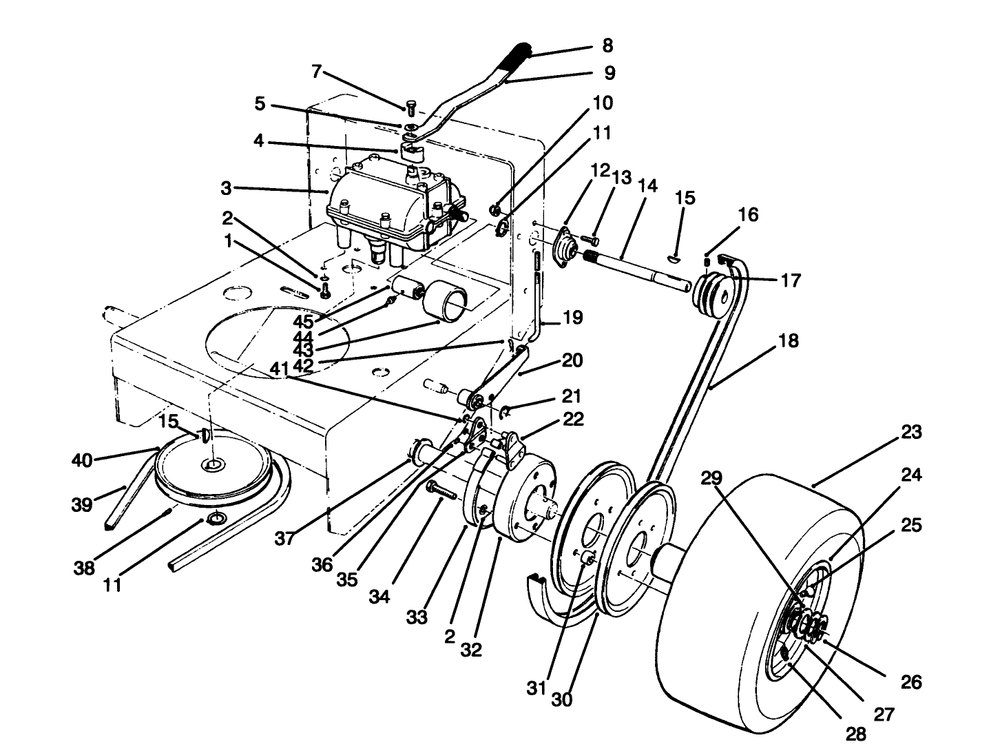 Axle Assembly Diagram and Parts List for 30176 590001 - 599999 Toro Lawn Tractor Accessories