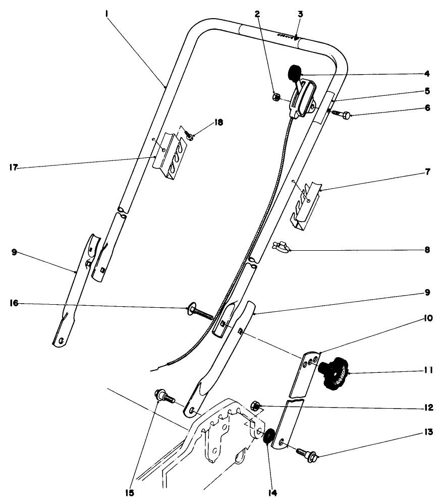 Handle Assembly Diagram and Parts List for 20762 9000001 - 9999999 Toro Lawn Mower