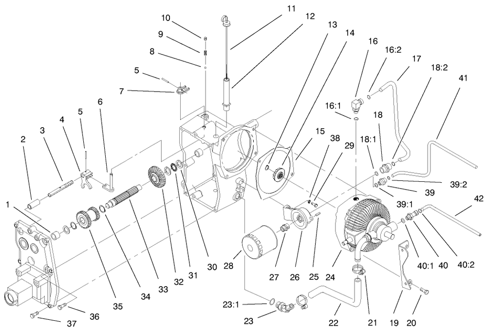 Hydro Trans Axle Assembly (Continued) Diagram and Parts List for 73545 8900001 - 8999999 Toro Lawn Tractor