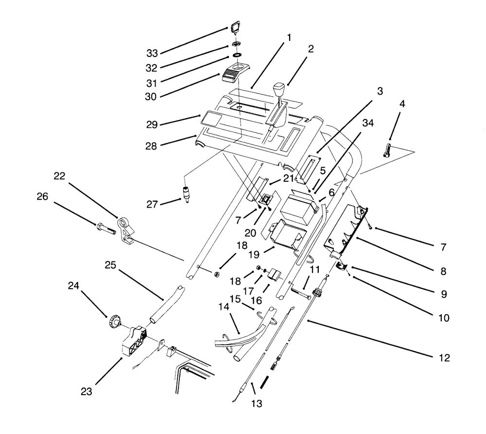 Handle Assembly Diagram and Parts List for 20928BC 59000001 - 59999999 Toro Lawn Mower