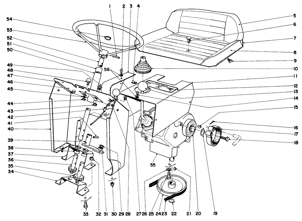 905 And 910 Steering And Transmission Assembly Diagram and Parts List for 57051 9000001 - 9999999 Toro Lawn Tractor