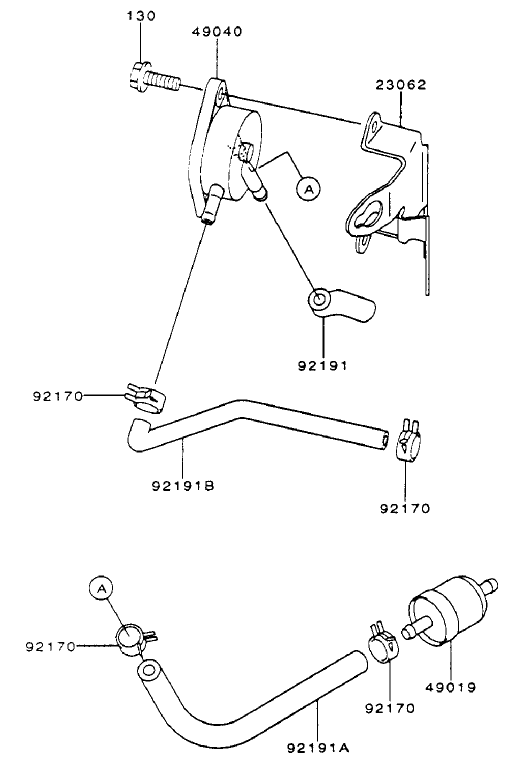 Fuel-Tank/Fuel-Valve Assembly Kawasaki Fh500v-As10 Diagram and Parts List for 74170 990001 - 999999 Toro Lawn Tractor