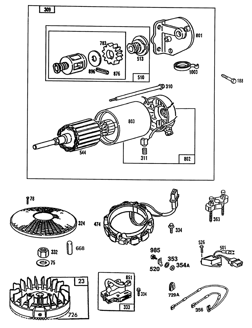 Engine Toro Power Plus Diagram and Parts List for 42-16BE01 2000001 - 2999999 Toro Lawn Tractor