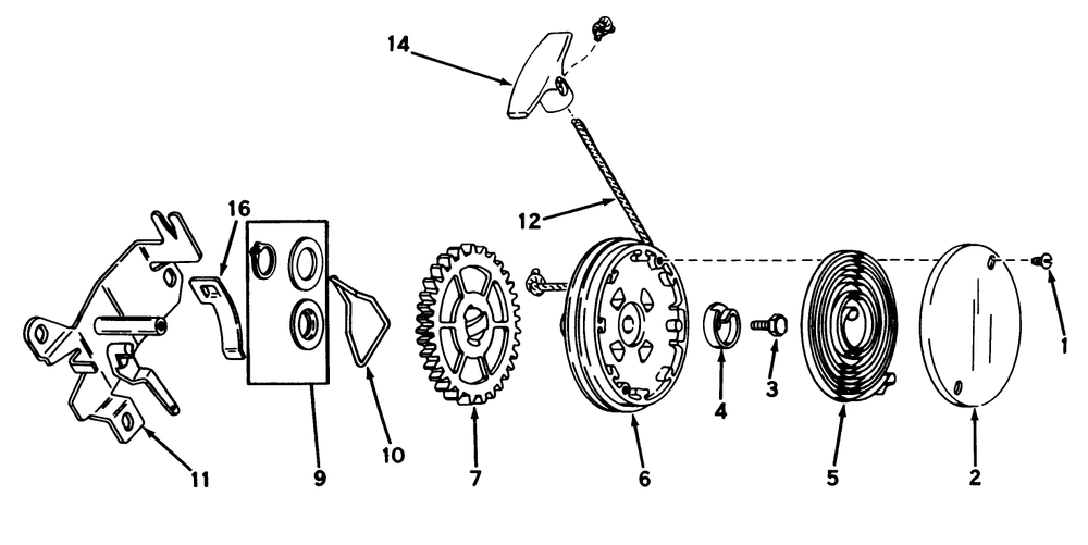 Rewind Starter No. 590519 Diagram and Parts List for 18060 9000001 - 9999999 Toro Lawn Mower