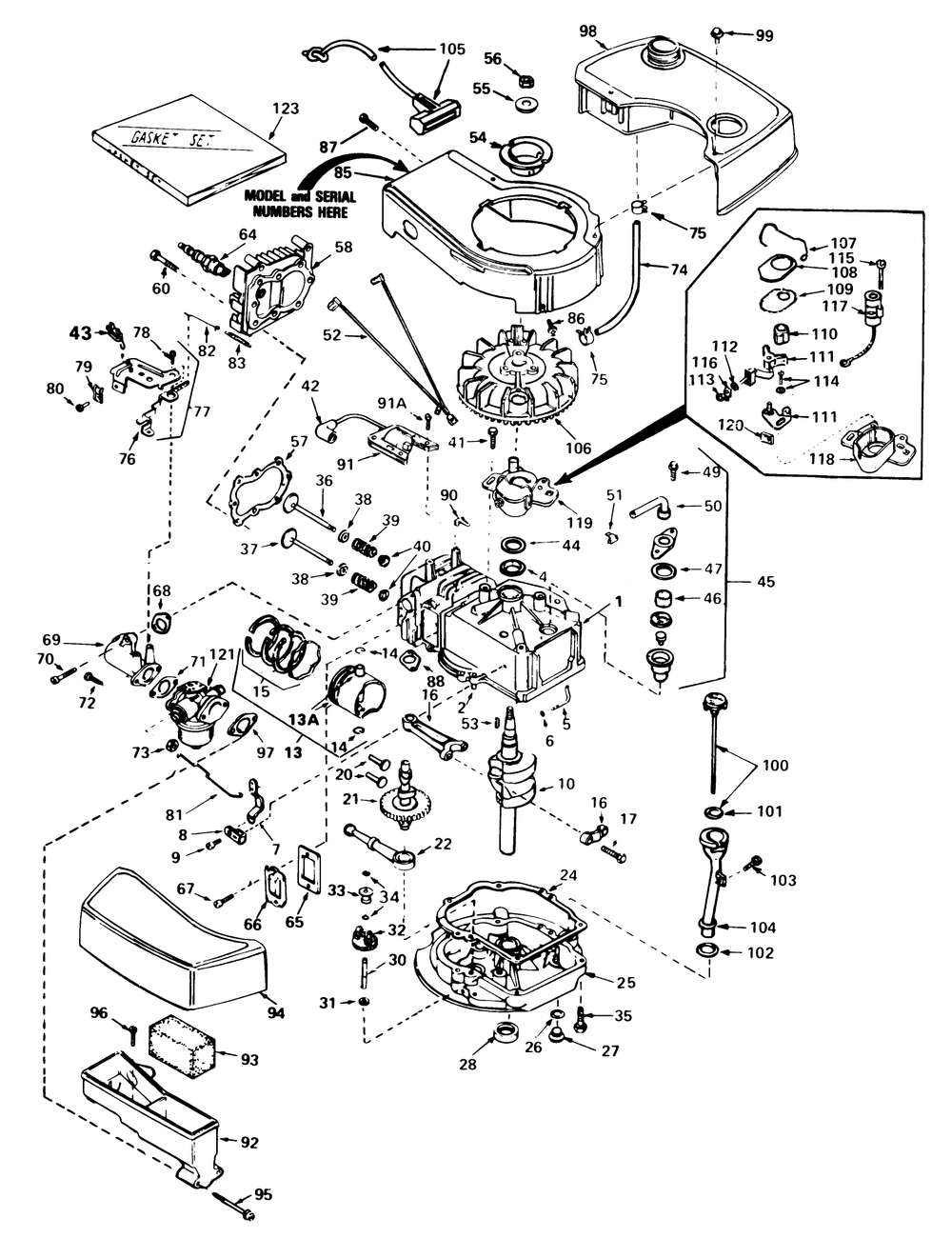 Engine Tecumseh Model No. Tnt 100-10065d Diagram and Parts List for 20720 1000001 - 1999999 Toro Lawn Mower