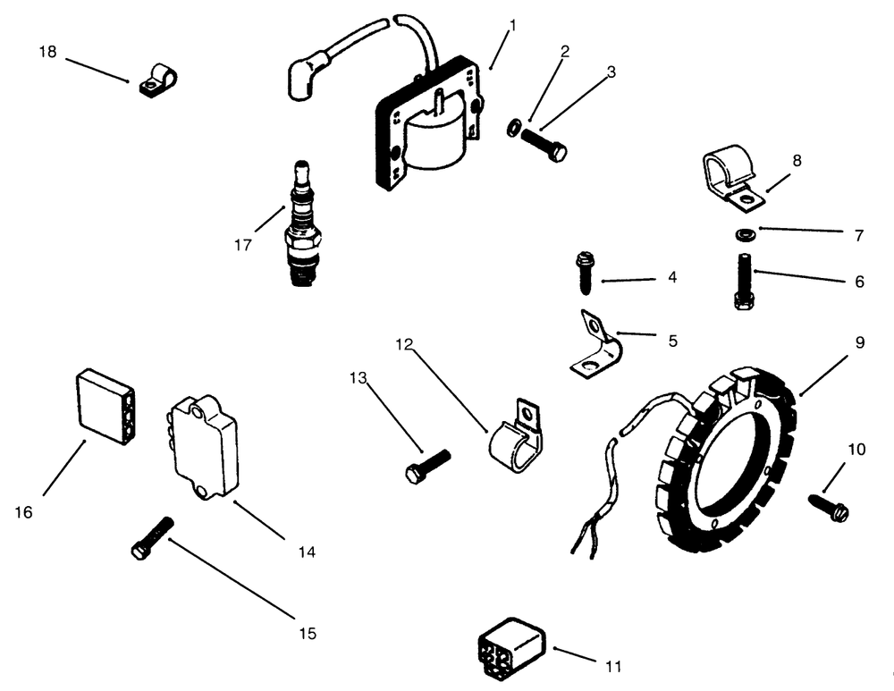 Ignition System Diagram and Parts List for 73402 6900001 - 6999999 Toro Lawn Tractor