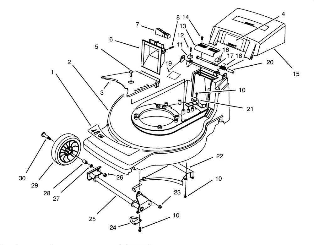 Housing Assembly Diagram and Parts List for 20928BC 59000001 - 59999999 Toro Lawn Mower
