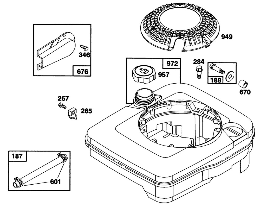 Engine Briggs & Stratton Model 122702-3188-01 Diagram and Parts List for 20212 1000001 - 1999999 Toro Lawn Mower