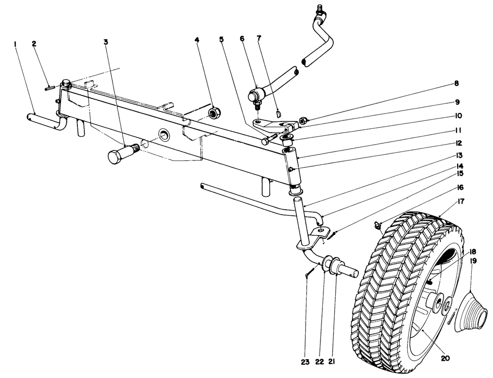 905 And 910 Front Axle Assembly Diagram and Parts List for 57051 9000001 - 9999999 Toro Lawn Tractor