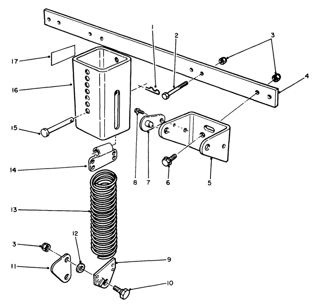 62" Counter Balance Kit Model No. 30713 Diagram and Parts List for 30798 0000001 - 0999999 Toro Lawn Tractor