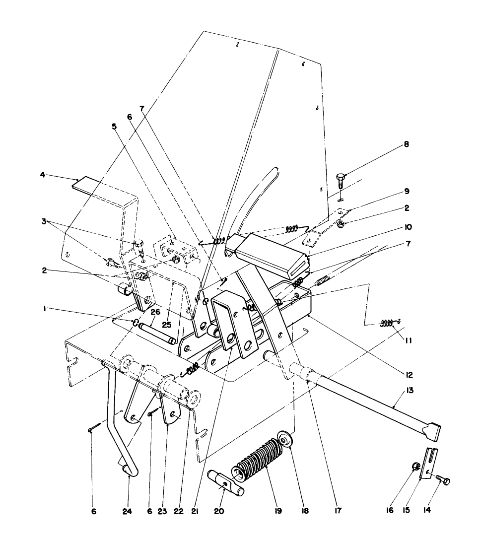 Brake & Clutch Assembly Diagram and Parts List for 56155 5000001 - 5999999 Toro Lawn Tractor