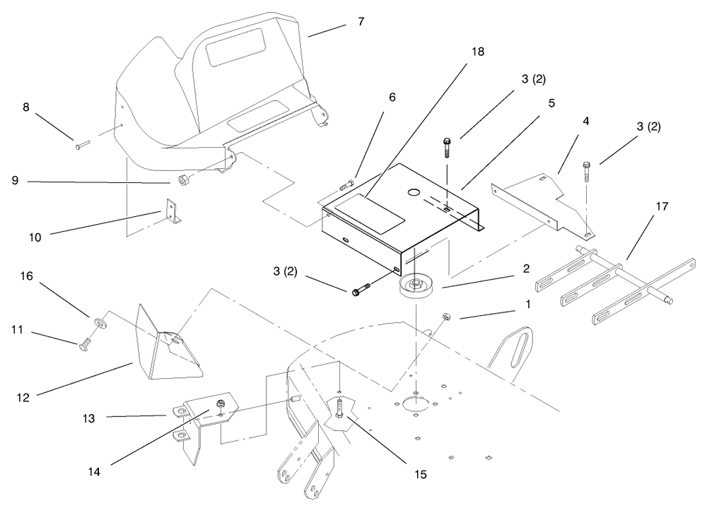 42" Deck Assembly Diagram and Parts List for 79301 9900001 - 9999999 Toro Lawn Tractor