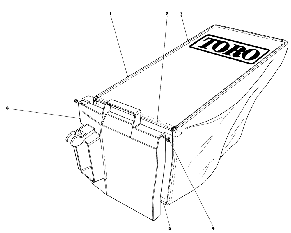 Grass Bag Assembly No. 11-9469 Diagram and Parts List for 20586 6000001 - 6999999 Toro Lawn Mower