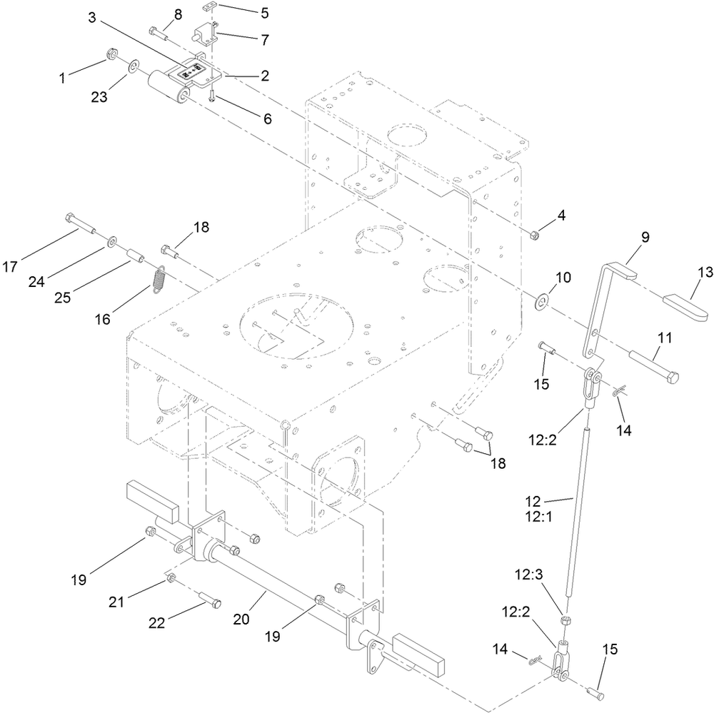 Parking Brake Assembly Diagram and Parts List for 30071 404320000-999999999 Toro Lawn Mower