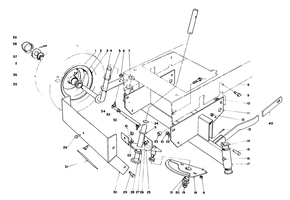 Front Axle Assembly Diagram and Parts List for 56155 4000001 - 4999999 Toro Lawn Tractor
