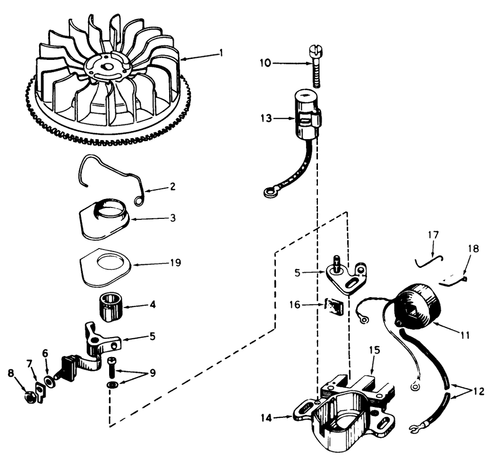 Magneto No. 610881 (Model No. 56027) Diagram and Parts List for 56027 4000001 - 4999999 Toro Lawn Tractor