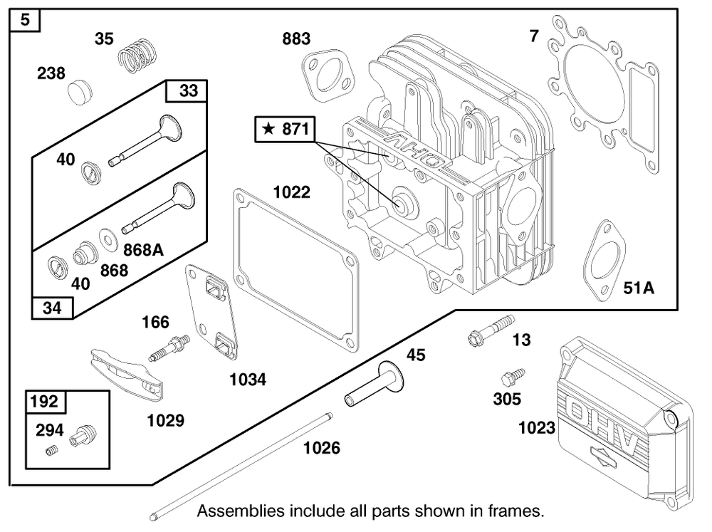 Engine Briggs & Stratton Model 28n707-1131-E1 Diagram and Parts List for 71215 8900001 - 8999999 Toro Lawn Tractor