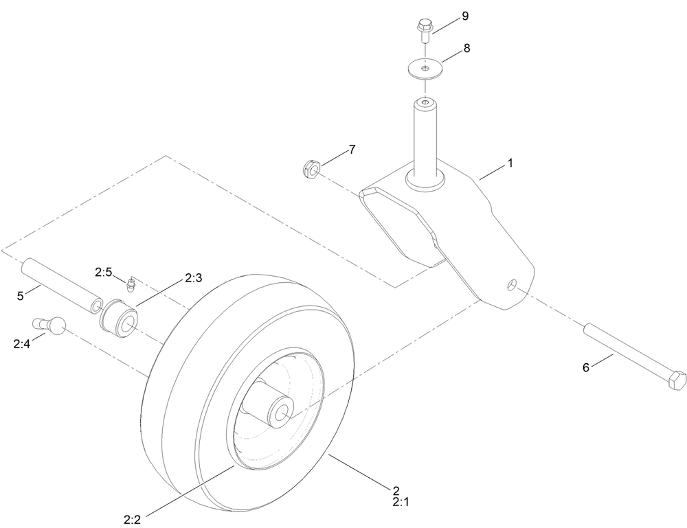 Tire And Caster Assembly Diagram and Parts List for 75748 414400000 - 999999999 Toro Lawn Tractor