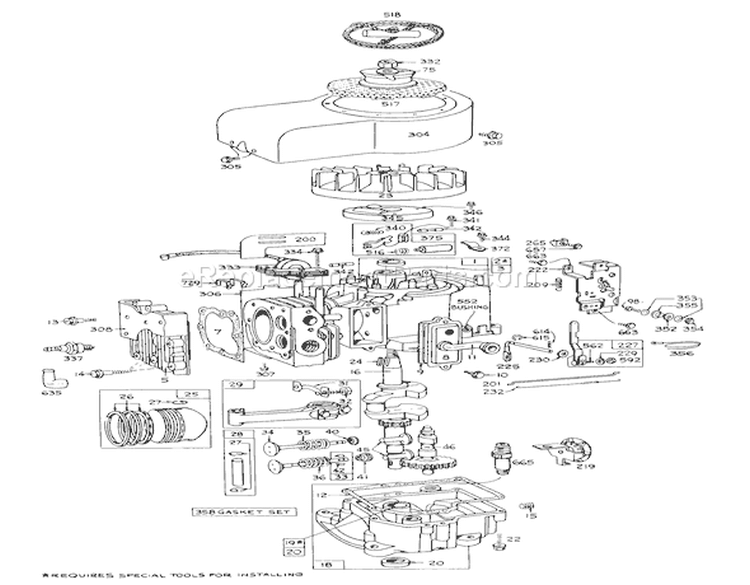 Model 190707-0626 Engine Assembly (electric Start) Briggs & Stratton Diagram and Parts List for 55055 1000001-1999999 - 1971 Toro Lawn Tractor