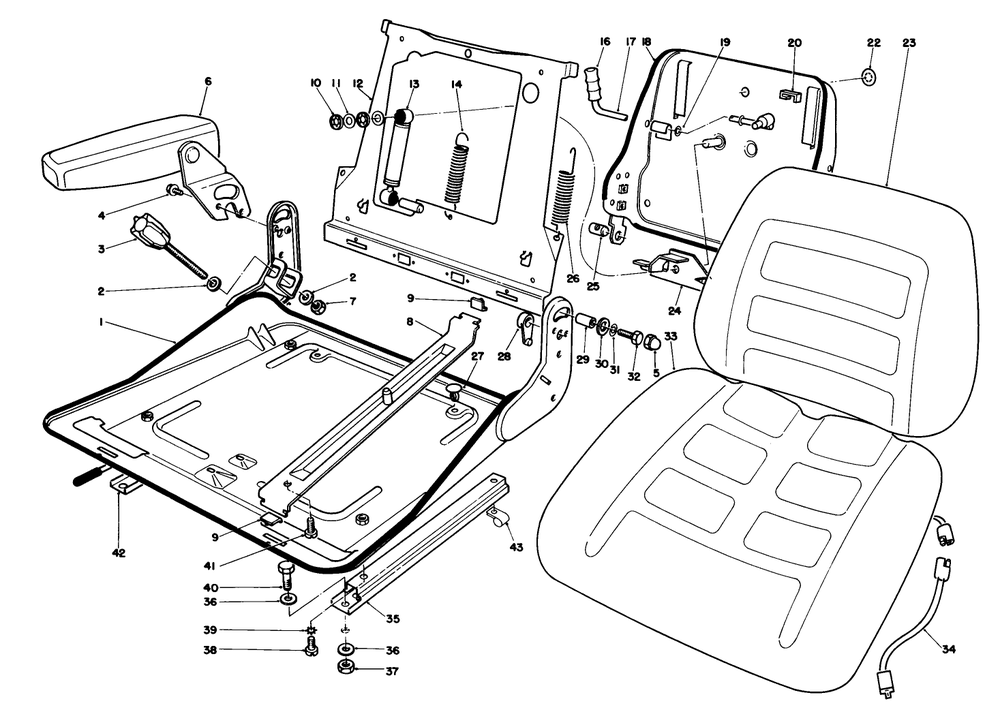 Deluxe Suspension Seat Kit Model No. 30756 (Optional) Diagram and Parts List for 30754 60402 - 69999 Toro Lawn Tractor