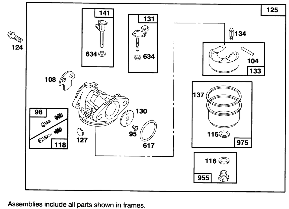 Engine Briggs & Stratton Model 127702-0115-01 Diagram and Parts List for 20908B 4900001 - 4999999 Toro Lawn Mower