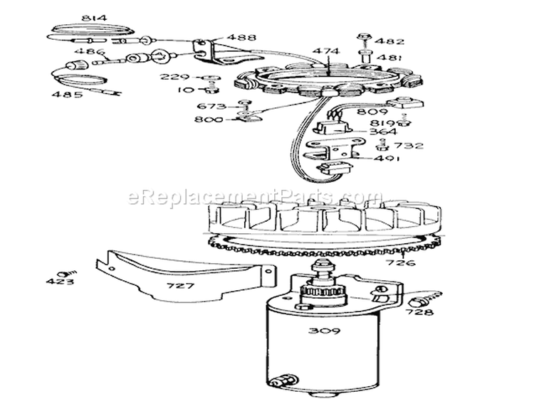 Alternator And Starter Assembly Diagram and Parts List for 55166 3000001-3999999 - 1973 Toro Lawn Tractor