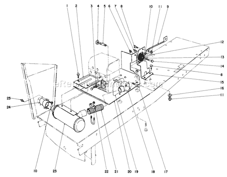 Exhaust Assembly Diagram and Parts List for 55166 3000001-3999999 - 1973 Toro Lawn Tractor