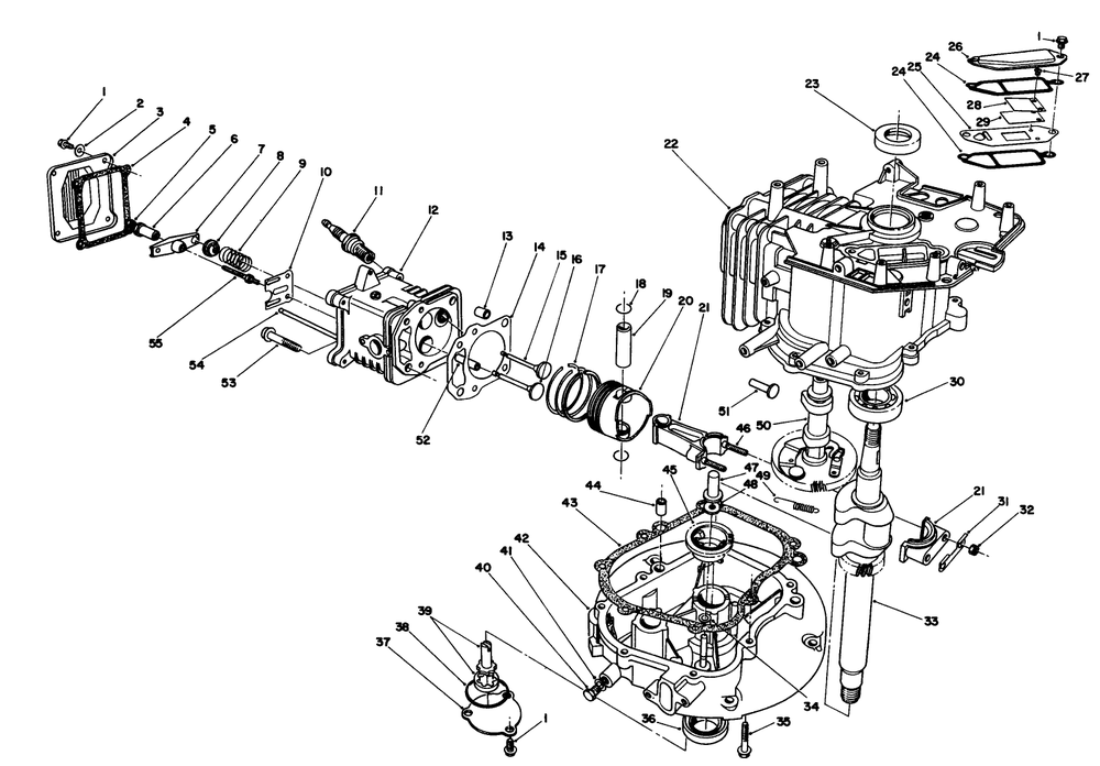 Engine Assembly (Model No. Vmh7) Diagram and Parts List for 26624 8000001 - 8999999 Toro Lawn Mower