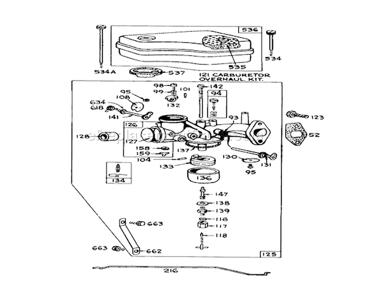 Model No. 390811 Carburetor Assembly (for Engine 190707-0626) Diagram and Parts List for 55275 2000001-2999999 - 1972 Toro Lawn Tractor