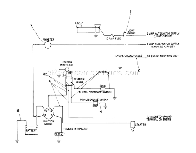 Electrical Schematic Diagram and Parts List for 55275 2000001-2999999 - 1972 Toro Lawn Tractor