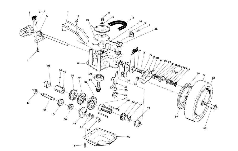 Gear Case Assembly (Continued) (For Model 26625b-0900101 Thru 0900821) Diagram and Parts List for 26625BG 0000001 - 0999999 Toro Lawn Mower