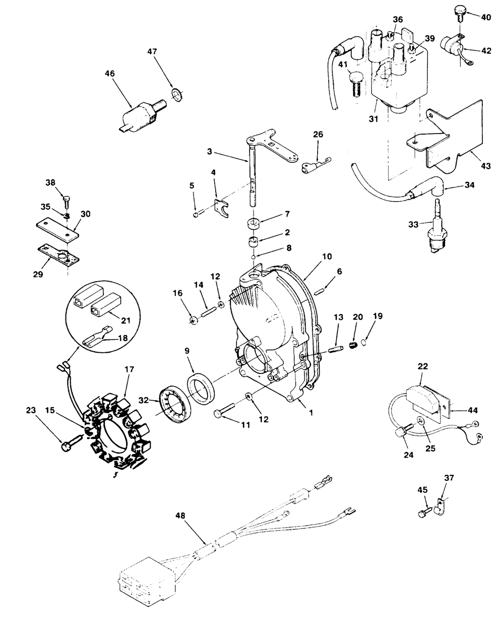 Gearcase And Ignition Controls Diagram and Parts List for 74140 690001 - 699999 Toro Lawn Tractor