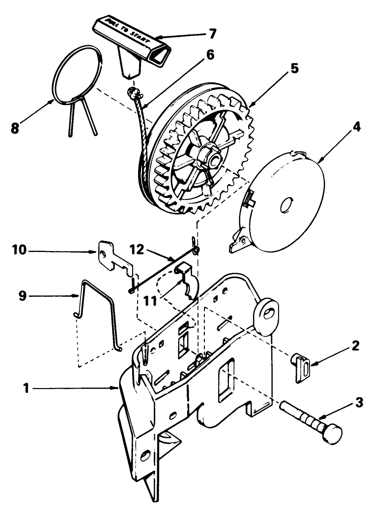 Starter Assembly No. 590532 Diagram and Parts List for 20577 5000001 - 5999999 Toro Lawn Mower
