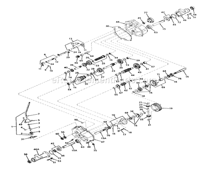 Transaxle Assembly Model No. 2301-A Diagram and Parts List for 55402 0000001-0999999 - 1970 Toro Lawn Tractor