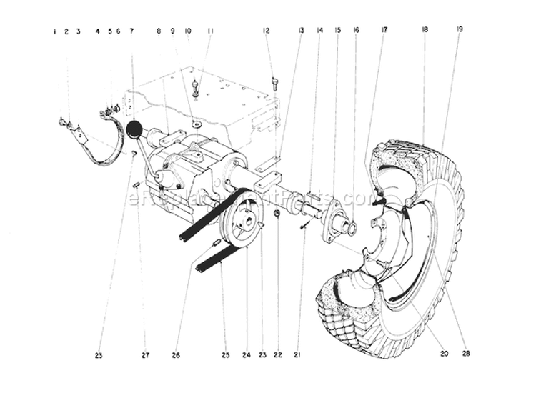 Rear Axle Assembly Diagram and Parts List for 55302 1000001-1999999 - 1971 Toro Lawn Tractor