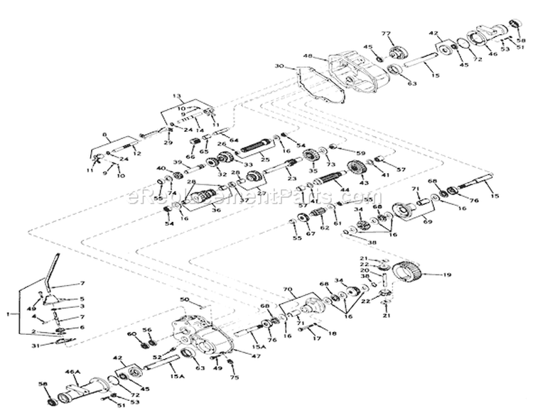 Transaxle Assembly Diagram and Parts List for 55302 9000001-9999999 - 1969 Toro Lawn Tractor
