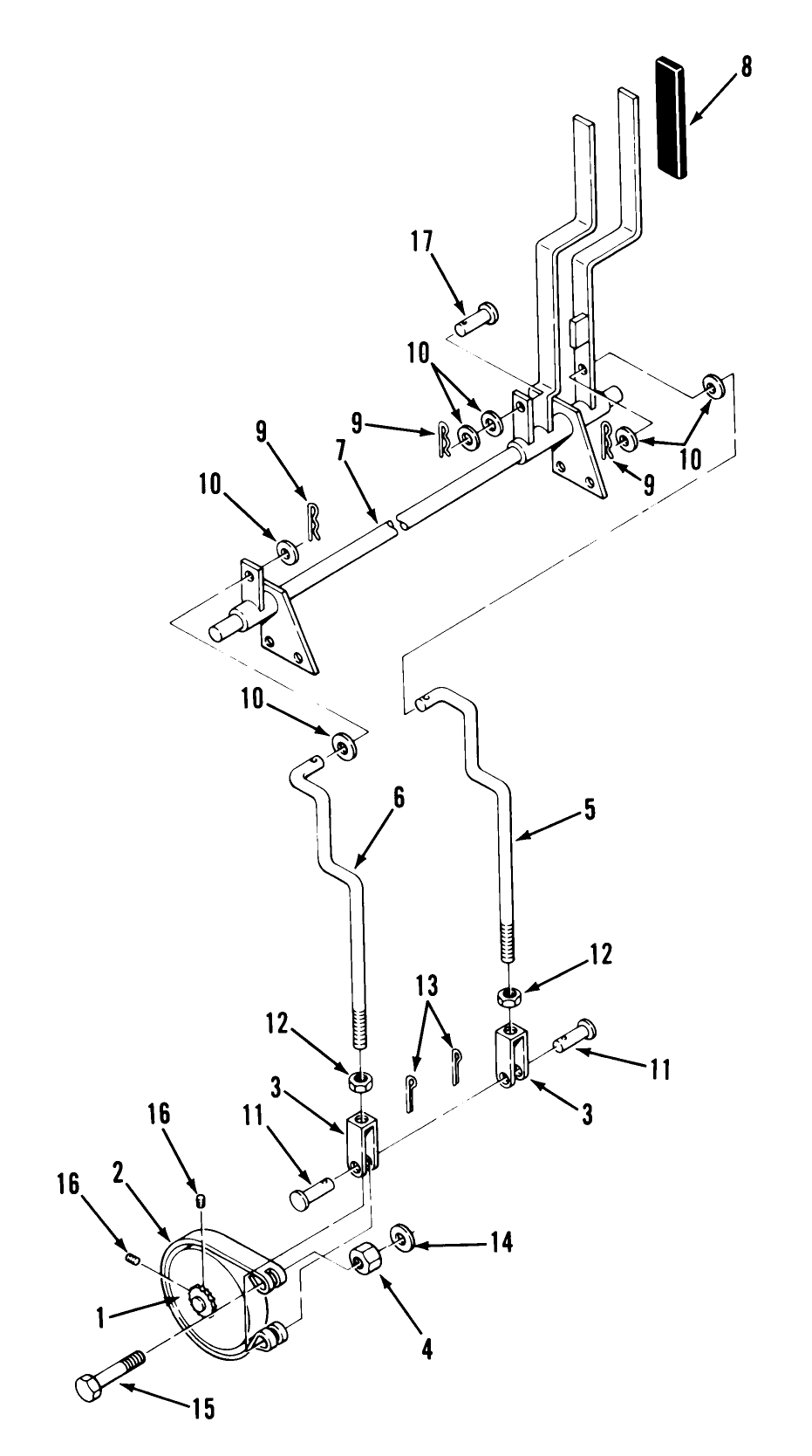 Parking Brake Diagram and Parts List for Z1-18KE02  Toro Lawn Tractor