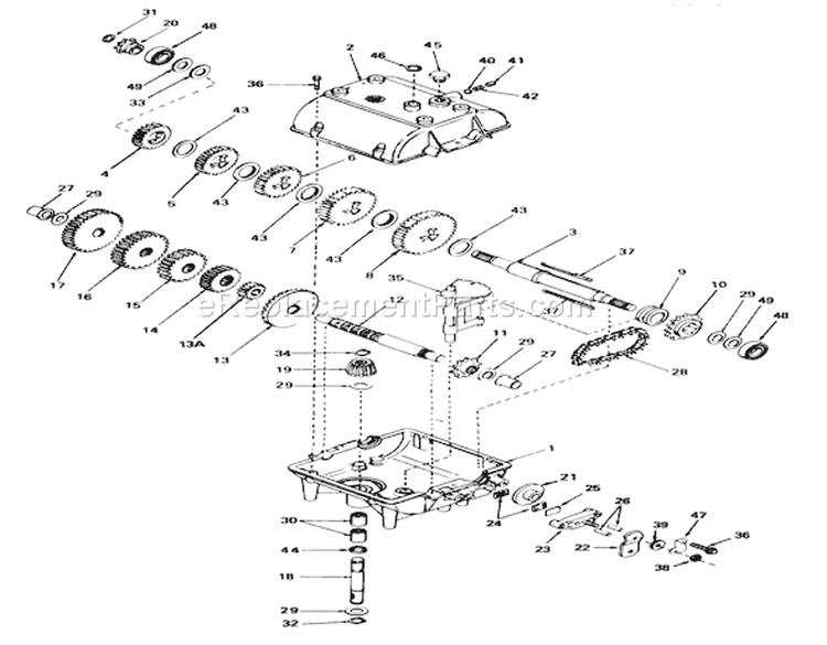 R.h. Peerless Transmission Model No. 700-029 Diagram and Parts List for 55600 9000001-9999999 - 1989 Toro Lawn Tractor