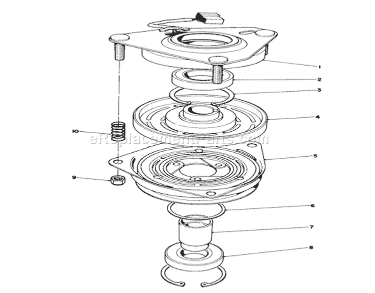 Clutch Assembly N0. 54-3200 Diagram and Parts List for 55600 9000001-9999999 - 1989 Toro Lawn Tractor