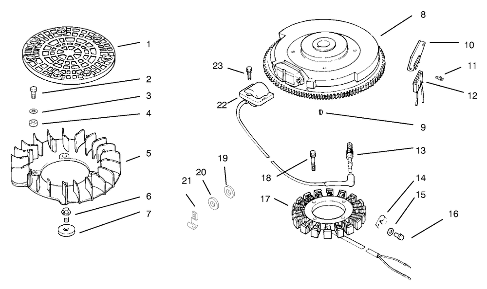 Ignition/Electrical Diagram and Parts List for 74105 79000001 - 79999999 Toro Lawn Tractor