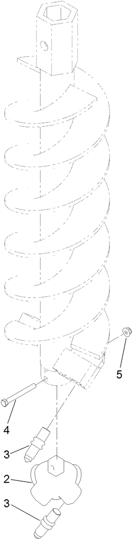 9in Rock Auger Bit Assembly Diagram and Parts List for 22561  Toro Auger