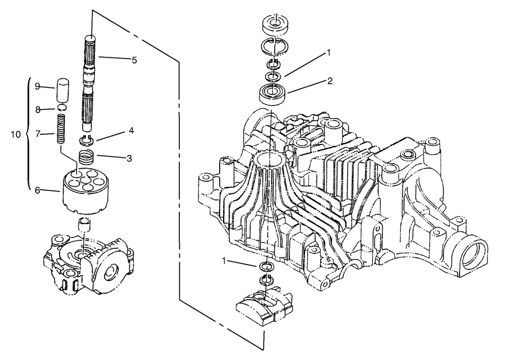 Pump Shaft Diagram and Parts List for 72064 8900600 - 8999999 Toro Lawn Tractor