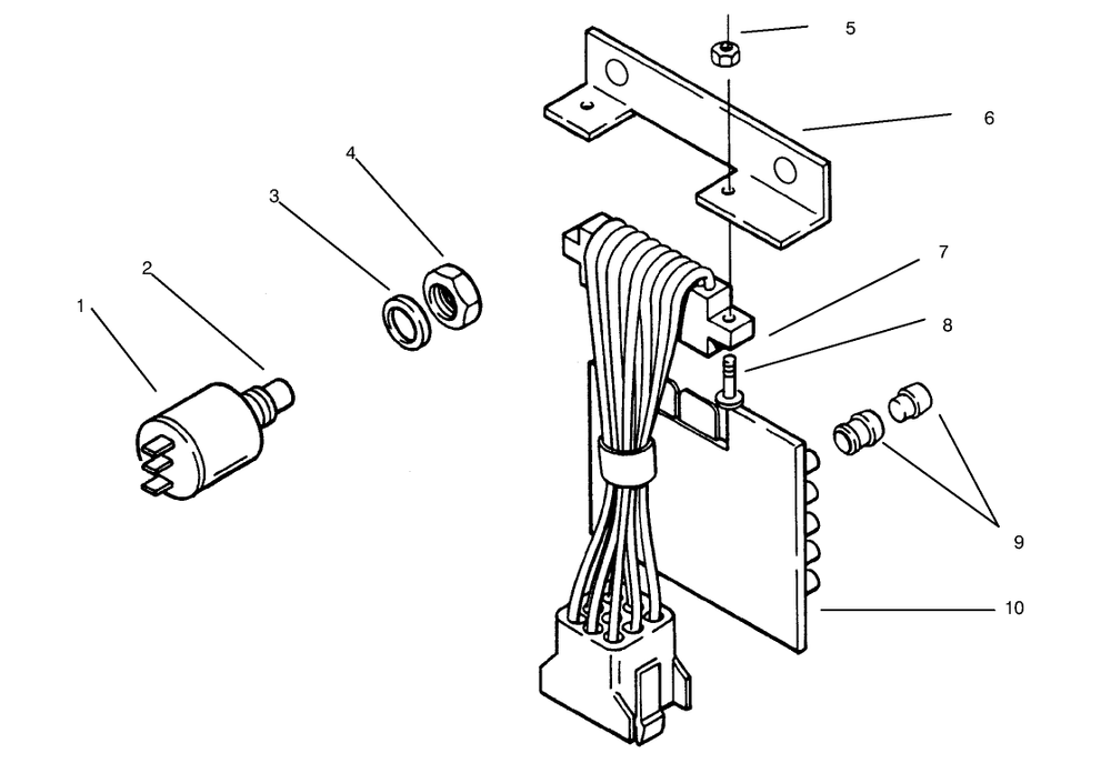 Pc Board & Test Switch Diagram and Parts List for 73441 7900001 - 7999999 Toro Lawn Tractor